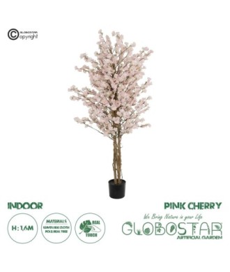 GloboStar® Artificial Garden PINK CHERRY 21098 Τεχνητό Διακοσμητικό Δέντρο Κερασιά Μ80 x Π80 x Υ160cm